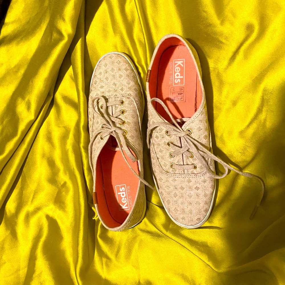 Vintage gold dot Keds sneakers
